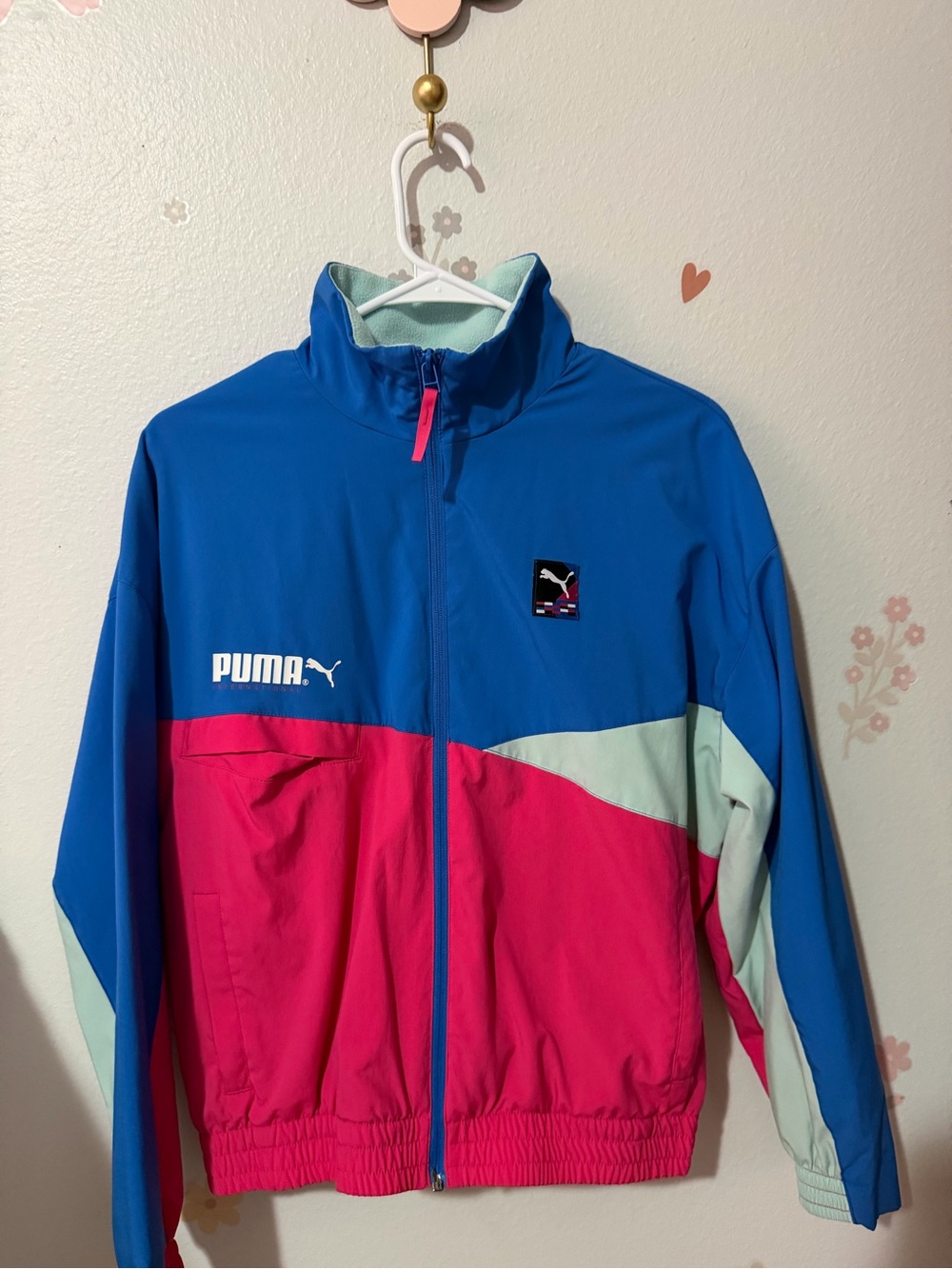 PUMA Colorblock Track Jacket - Blue & Pink